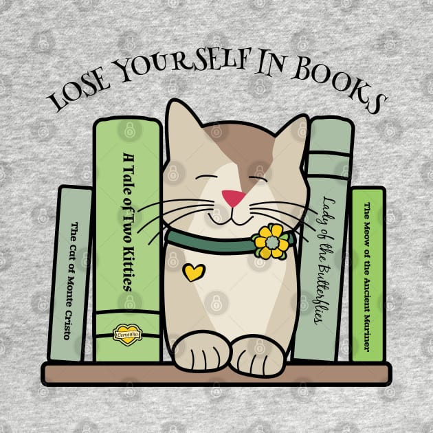 Lose Yourself in Books Library Cat by Sue Cervenka